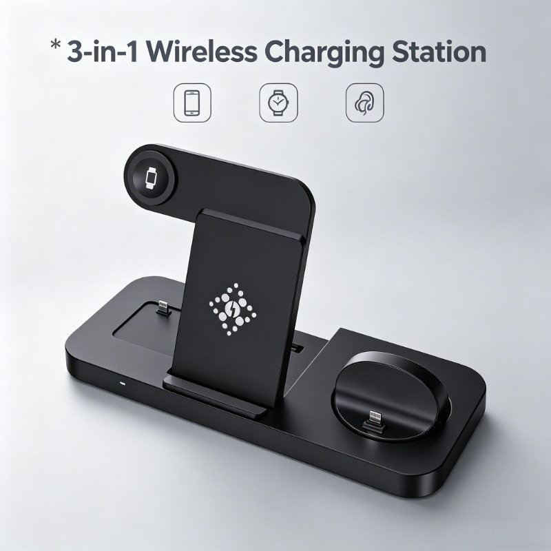 Wireless Charger Watch - 3 in 1 Wireless Charger Stand