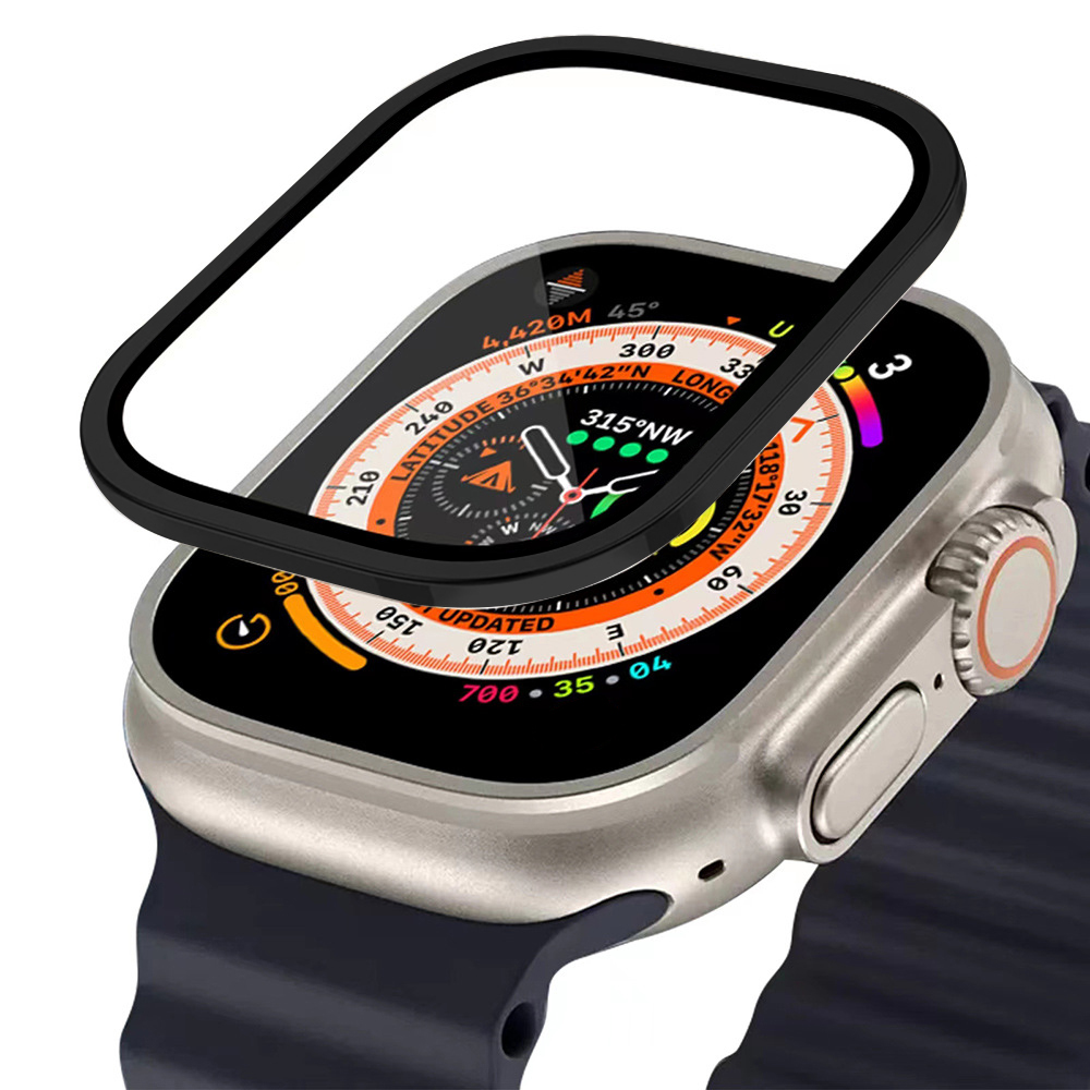 Smartwatch Case - Tempered Glass Film+Metal Frame for Apple