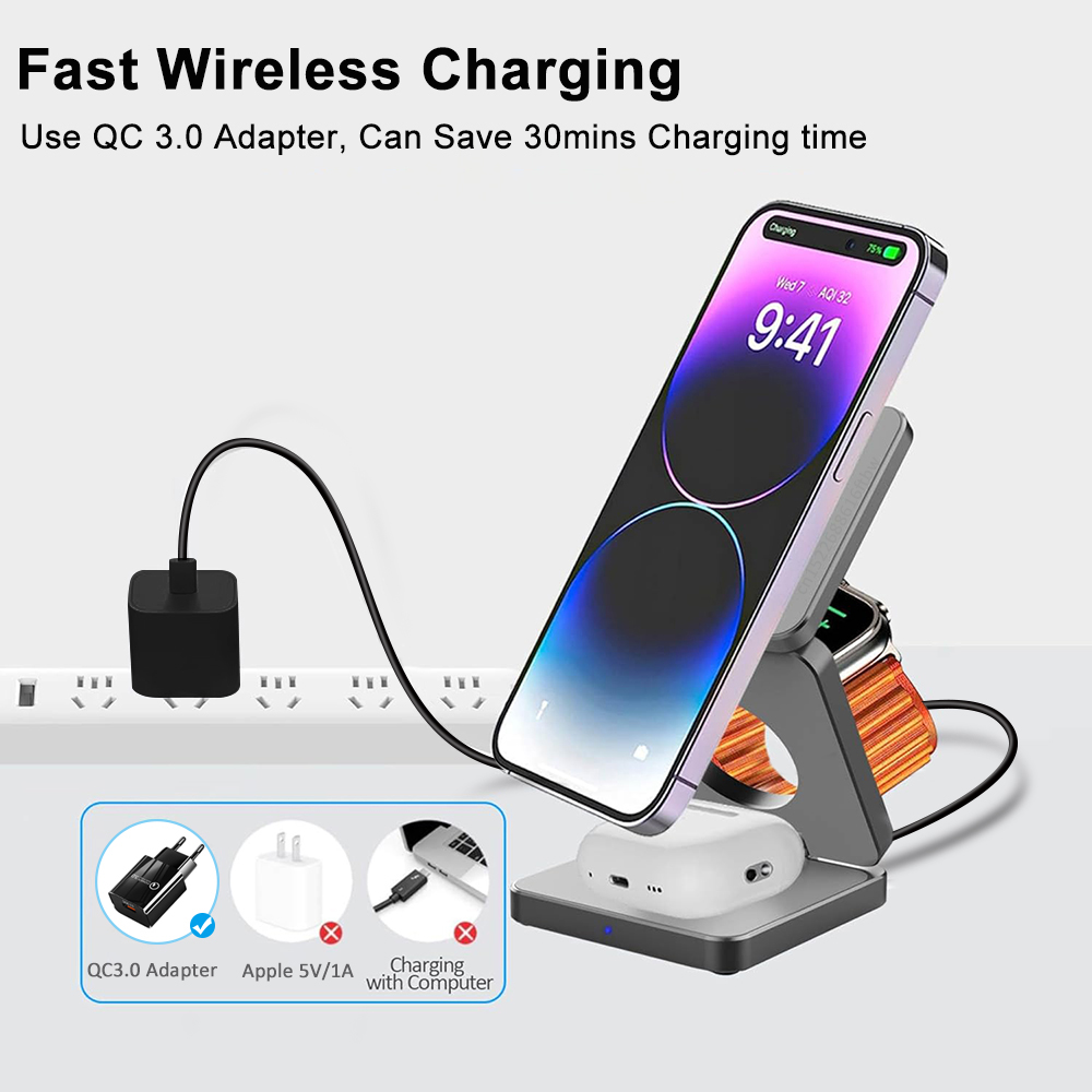 Wireless Charger 3 in 1 Foldab – Smartwatch Ac Bewertung und Preis