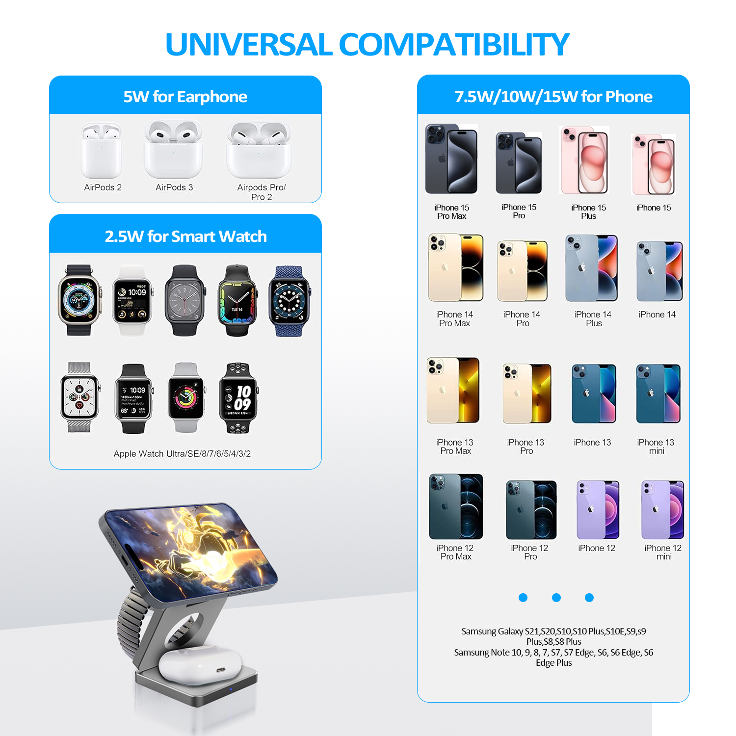 15W 3 in 1 Magnetic Wireless C – Wireless Charger Watch Bewertung und Preis