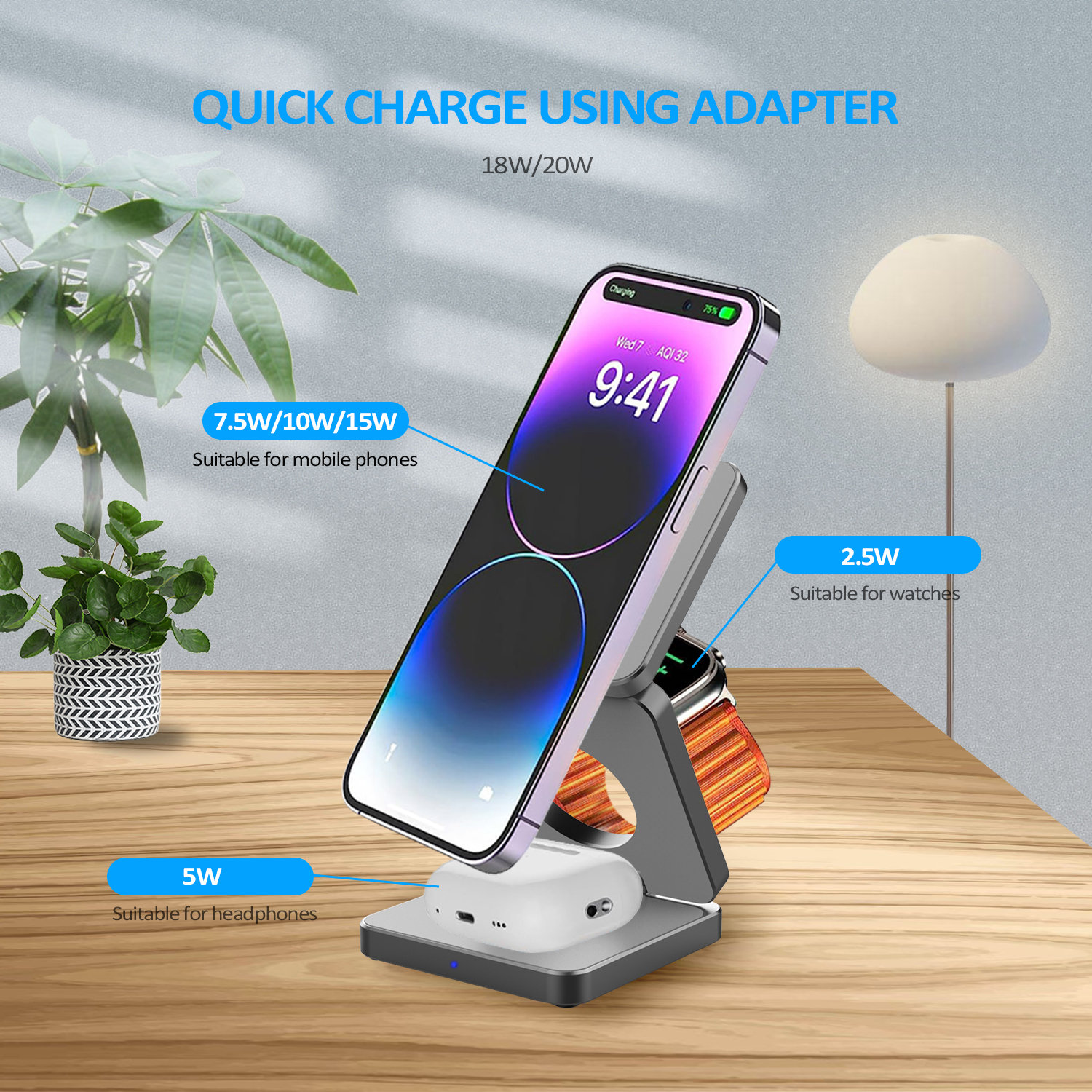 15W 3 in 1 Magnetic Wireless C – Wireless Charger Watch Bewertung und Preis