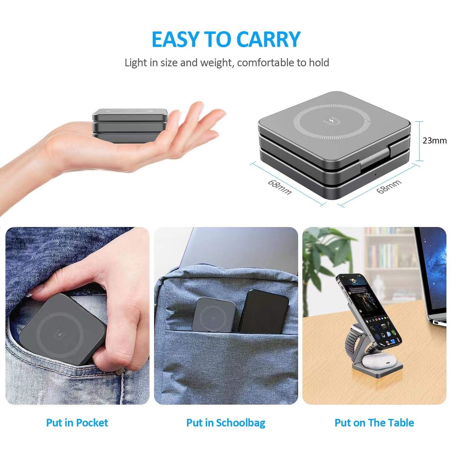 15W 3 in 1 Magnetic Wireless C – Wireless Charger Watch Bewertung und Preis
