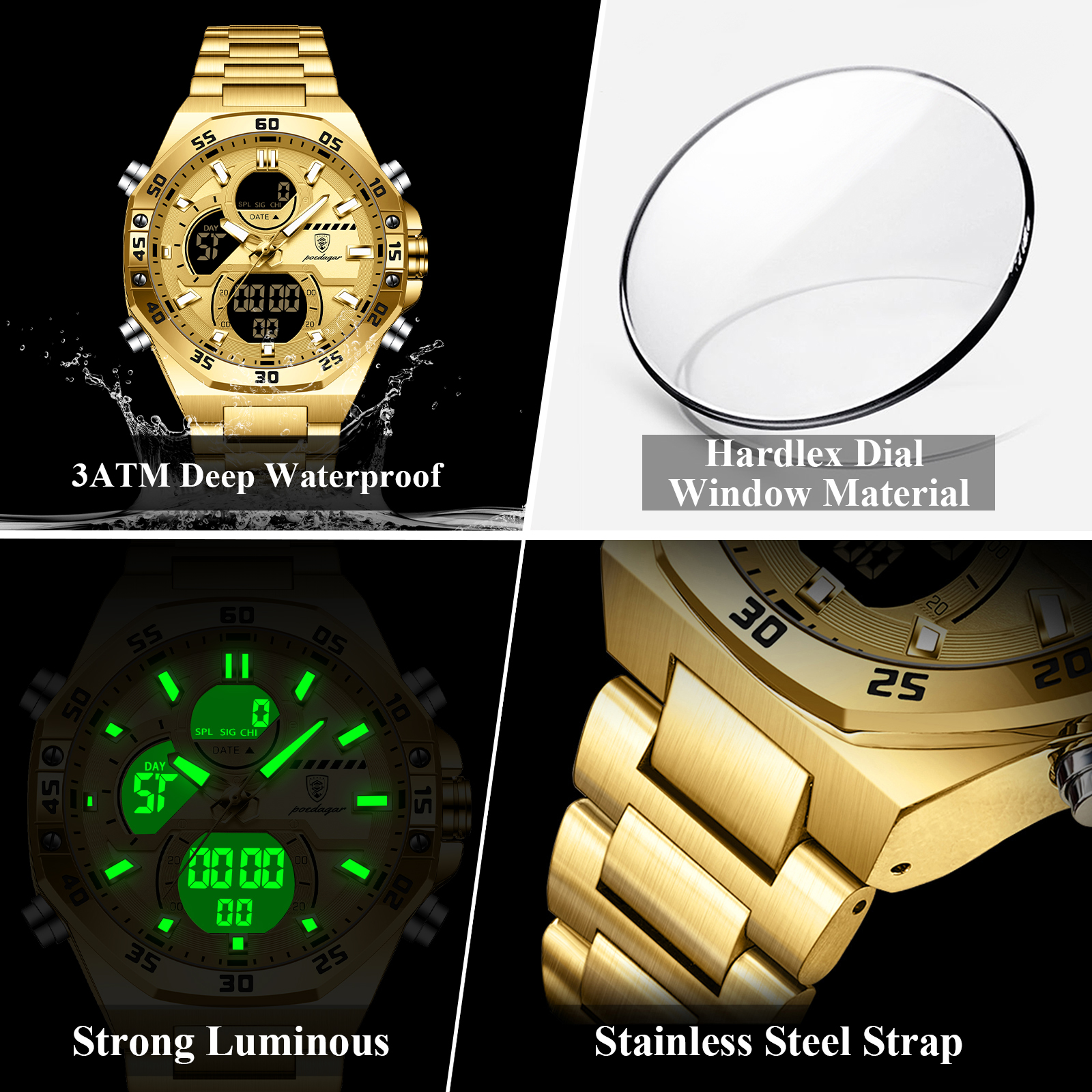 POEDAGAR Sport Men Watch LED W – Accessories With Watch Bewertung und Preis