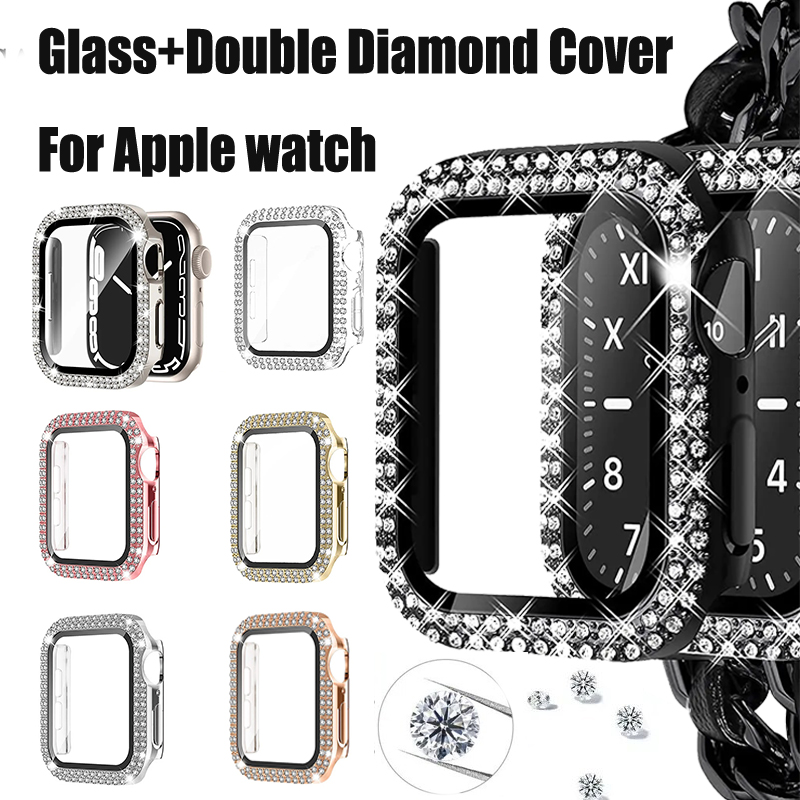 Glass+Diamond Cover For Apple  – Smartwatch Band Accessories Bewertung und Preis