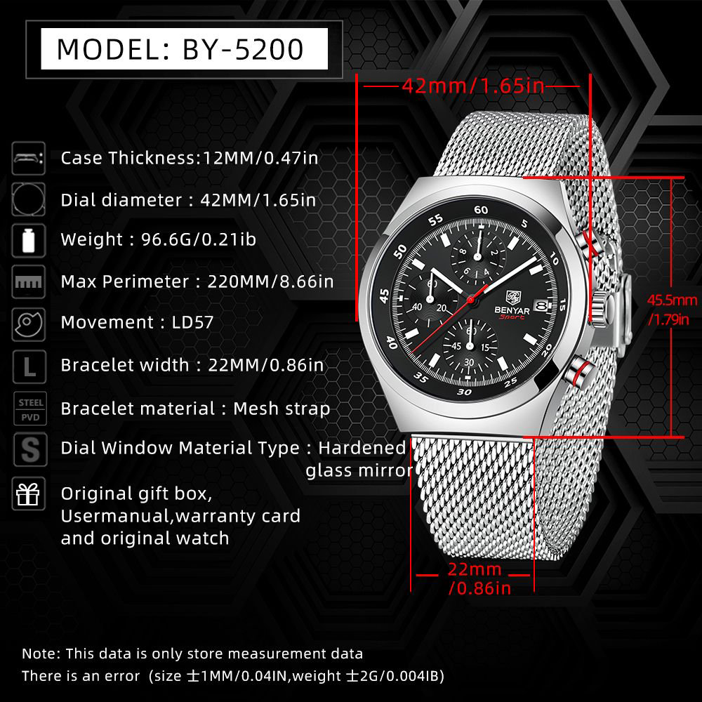 BENYAR Top Luxury Brand Men's  – Accessories With Watch Bewertung und Preis